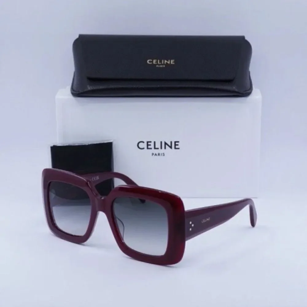 Celine Burgundy Square Sunglasses - Picture 10 of 10